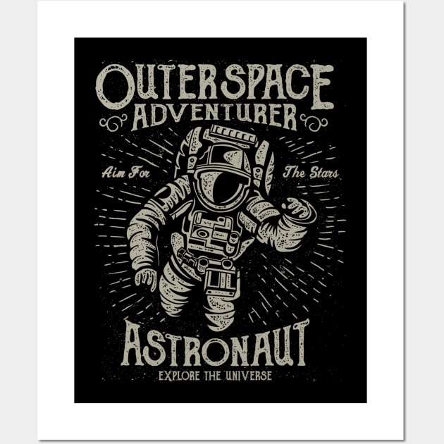 Outerspace Astronaut Nasa Adventure Space Galaxy Wall Art by MrWatanabe